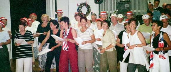 Enjoying a party during a previous visit to Stampersgat