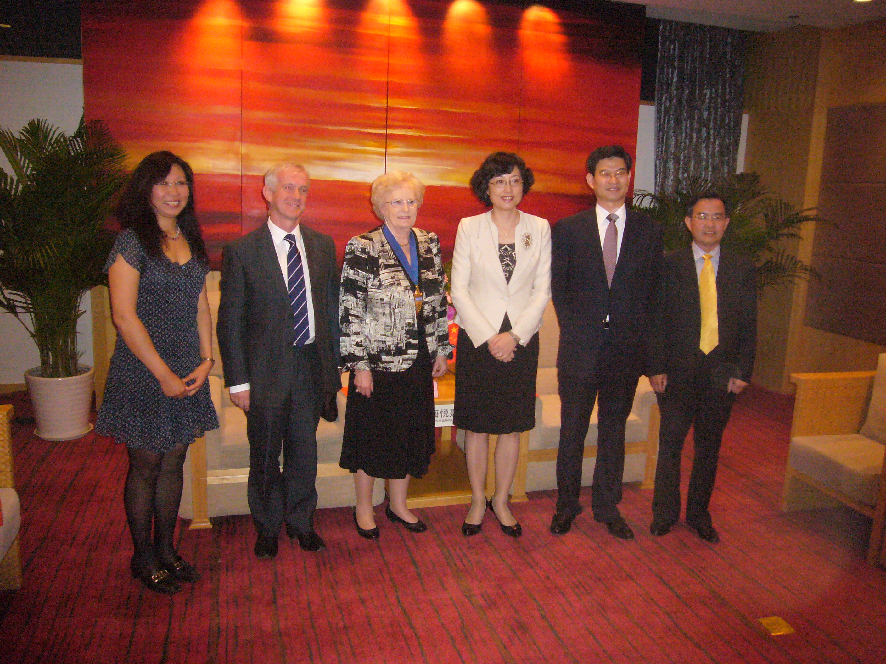 Andrew North and Barbara Driver with Weihai officials - April 2012