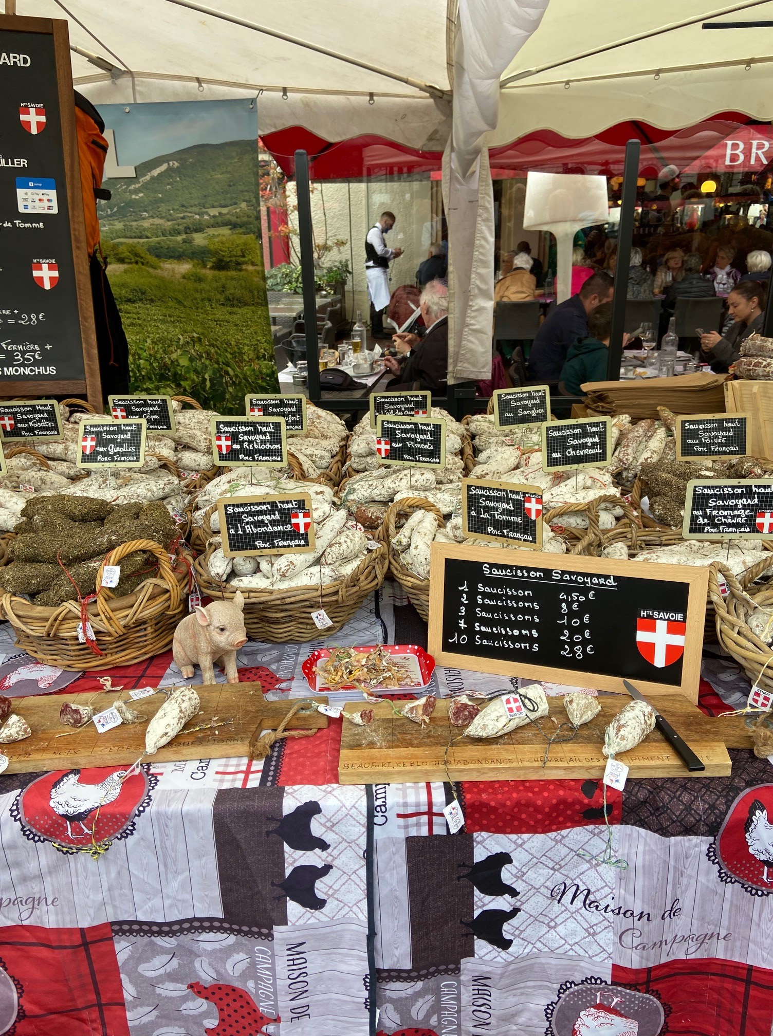 Food stall at Annecy market