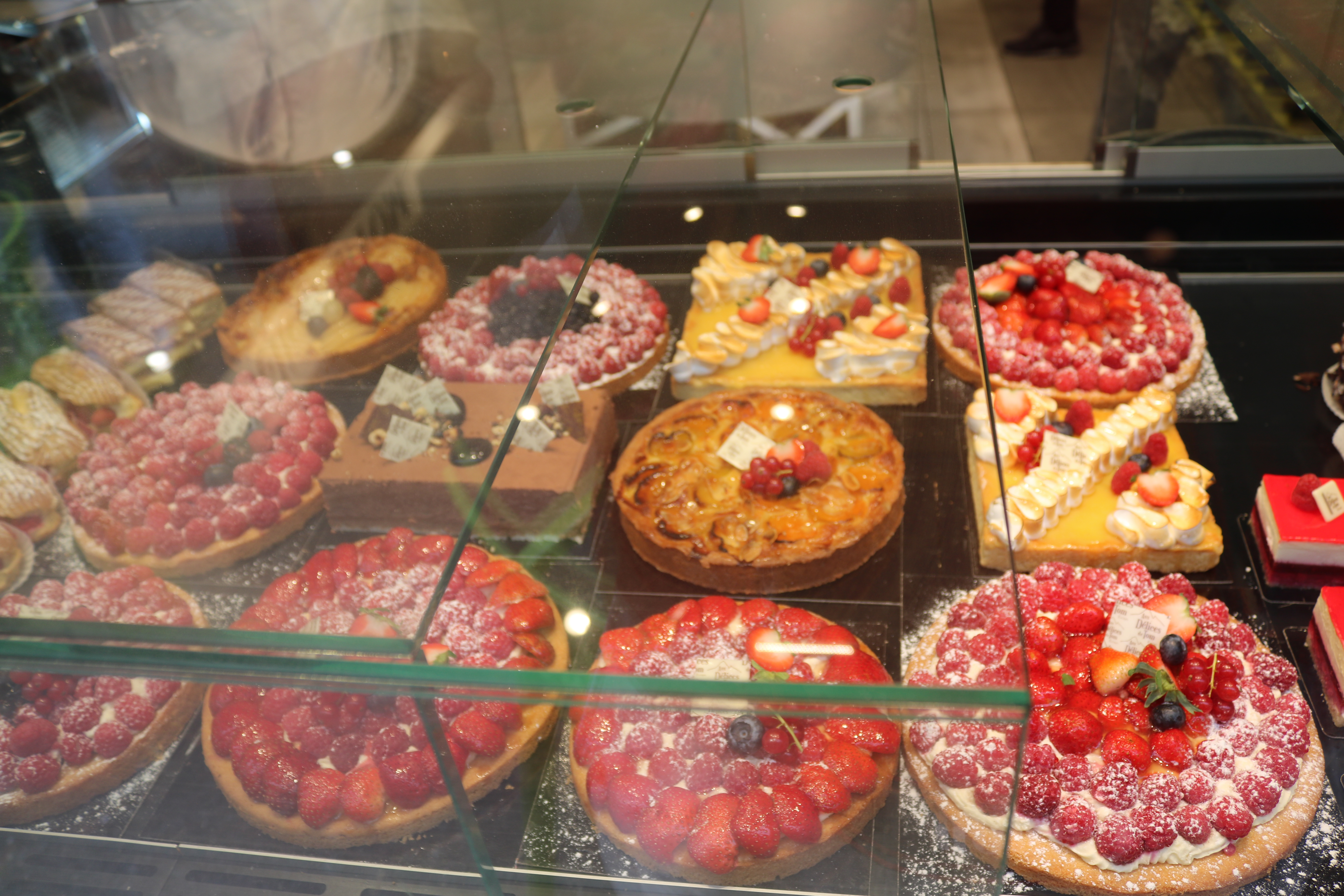 Range of cakes at Annecy market