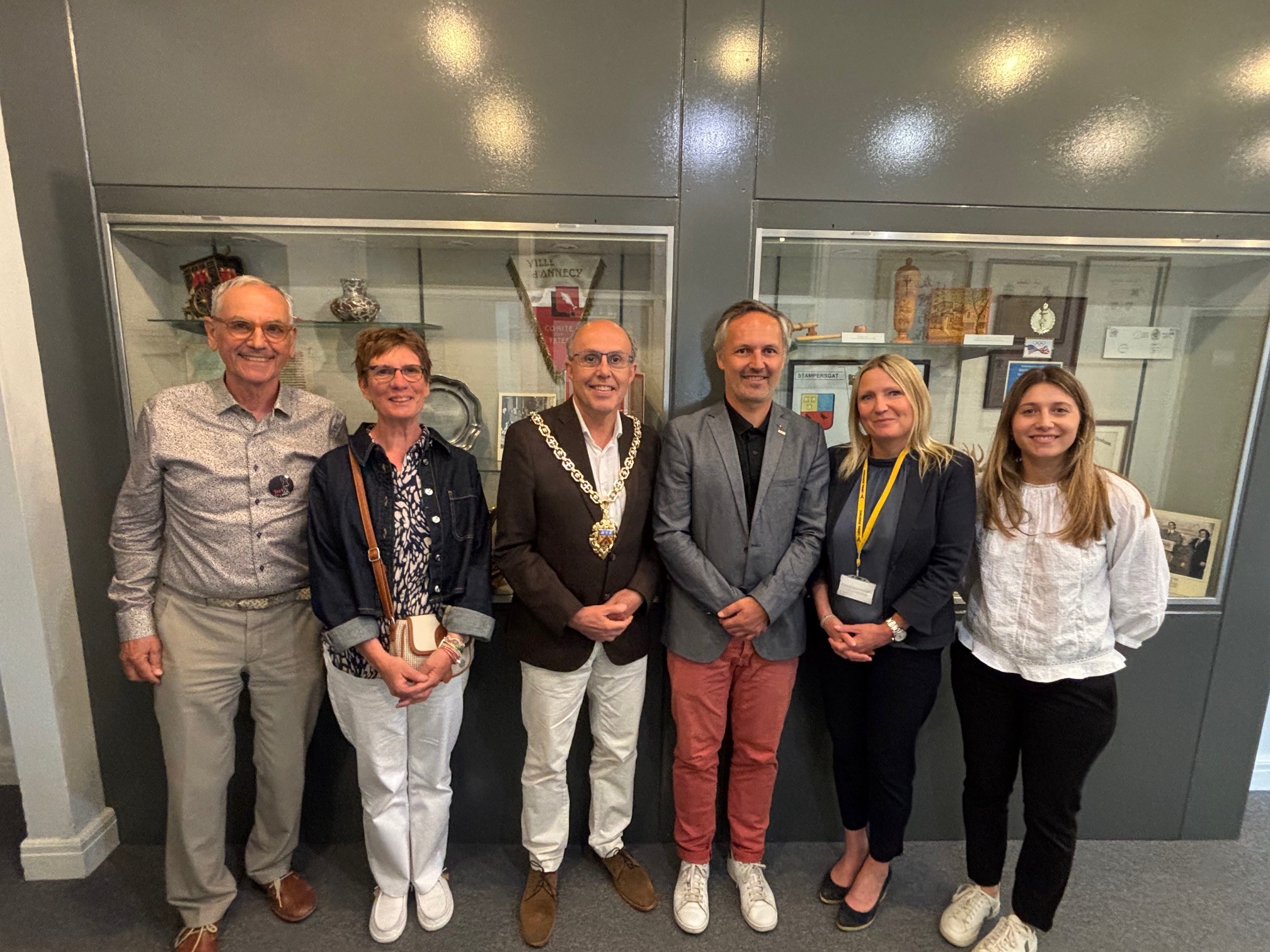 Annecy and Gottingen delegation meet the Mayor of Cheltenham in May 2025